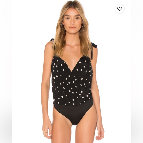 Lovers and Friends Evan Cami Bodysuit in midnight polka dot - Picture 2 of 7